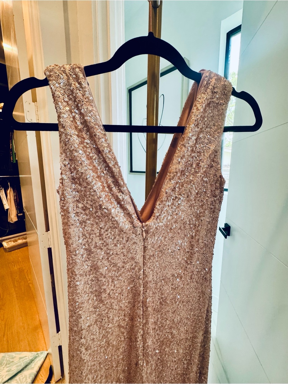 Ralph Lauren Rose Gold Sequin Slip Maxi Dress - Picture 11 of 12